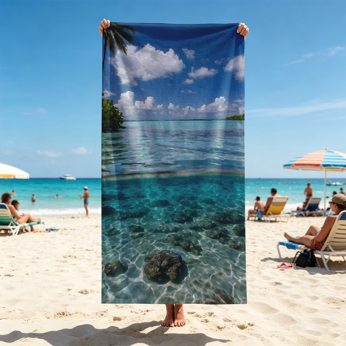 Crystal Clear Waters and Palm Trees in Paradise - Beach towels