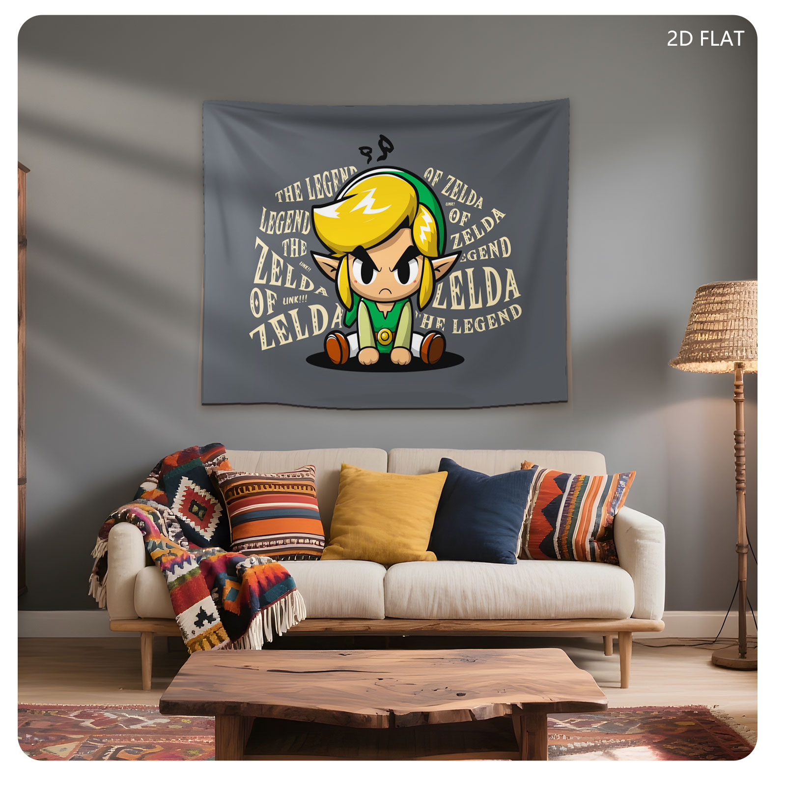 Link from The Legend of Zelda, Chibi Style Character Design - Tapestry