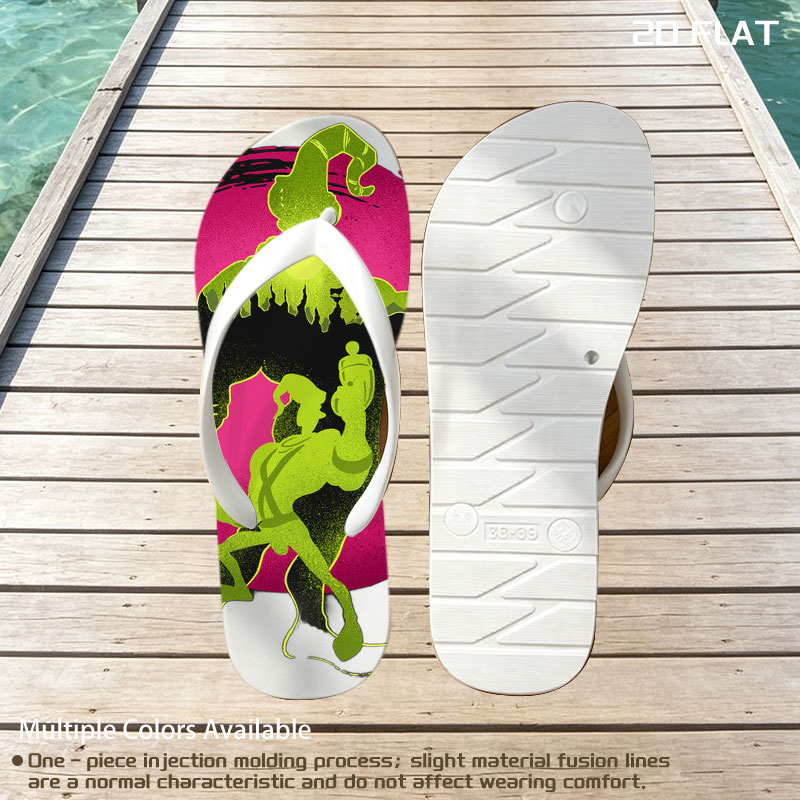 Green Goo Wizard and Warrior Duel on Pink Orb Background -  flip-flops