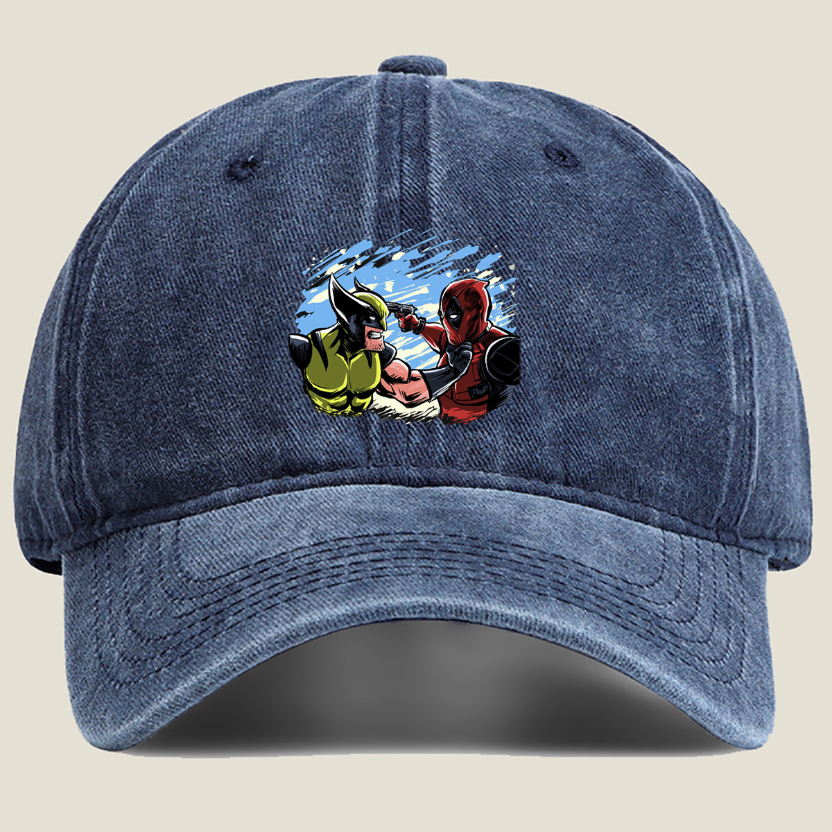 Deadpool vs Wolverine - Washed Denim - Baseball Cap