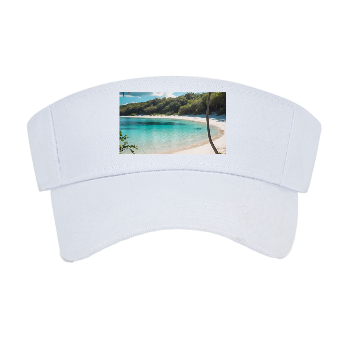 Tropical Beach with Palm Trees and Crystal Clear Water -  Visor cap