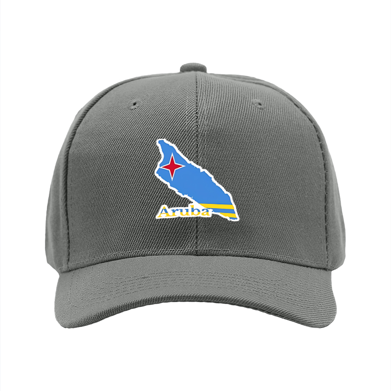 1pc New Baseball Cap with Aruba Map and Flag Print Unisex Adjustable Hat for Outdoor Travel and Casual Wear Adults and Teens