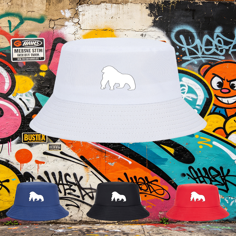Unisex Classic Bucket Hat with Lion Silhouette Print - Lightweight Sun Protection Hat for Outdoor Activities, Ideal for Men and Women Who Love Nature and Adventure