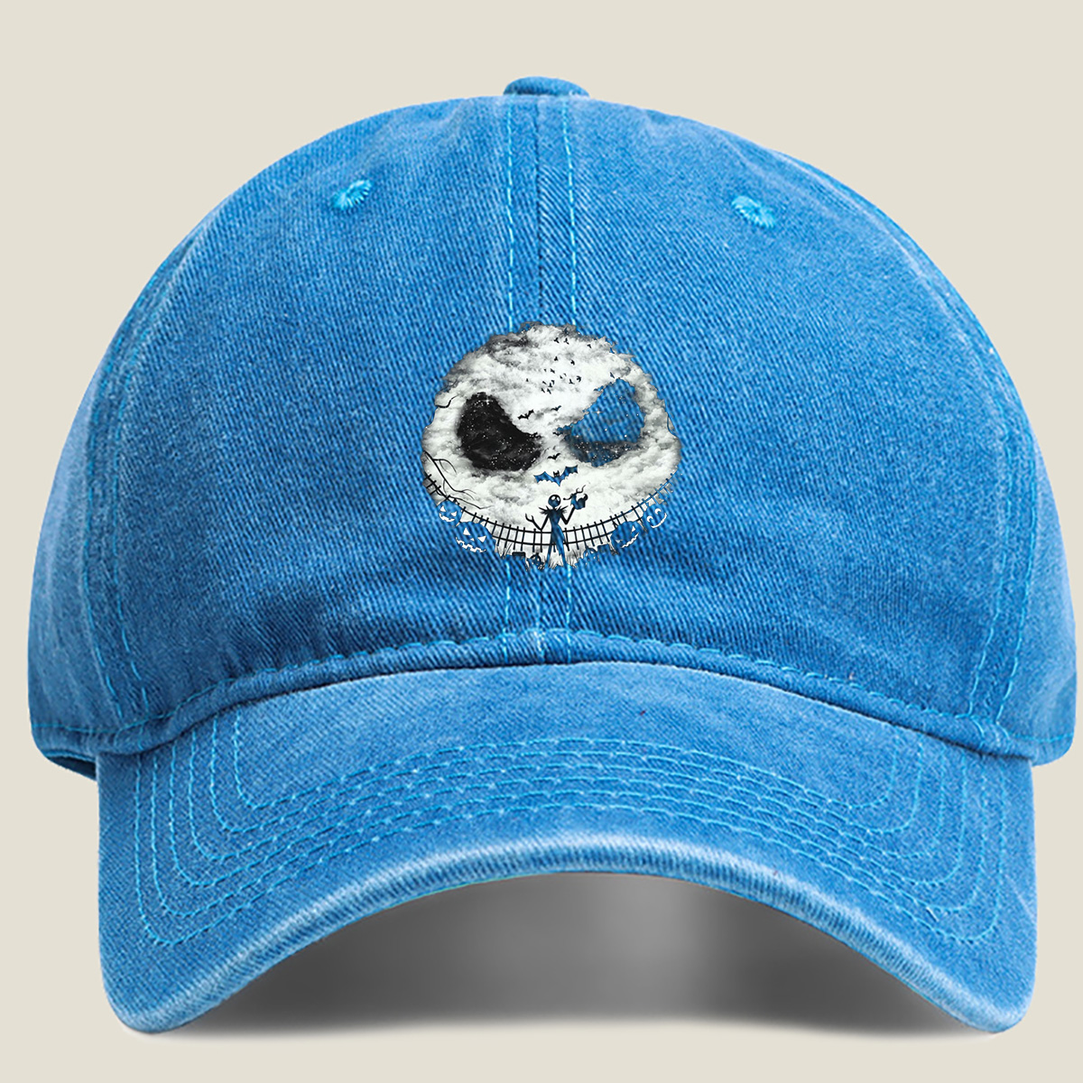 The Nightmare Before Christmas: Jack Skellington and Zero - Washed Denim - Baseball Cap