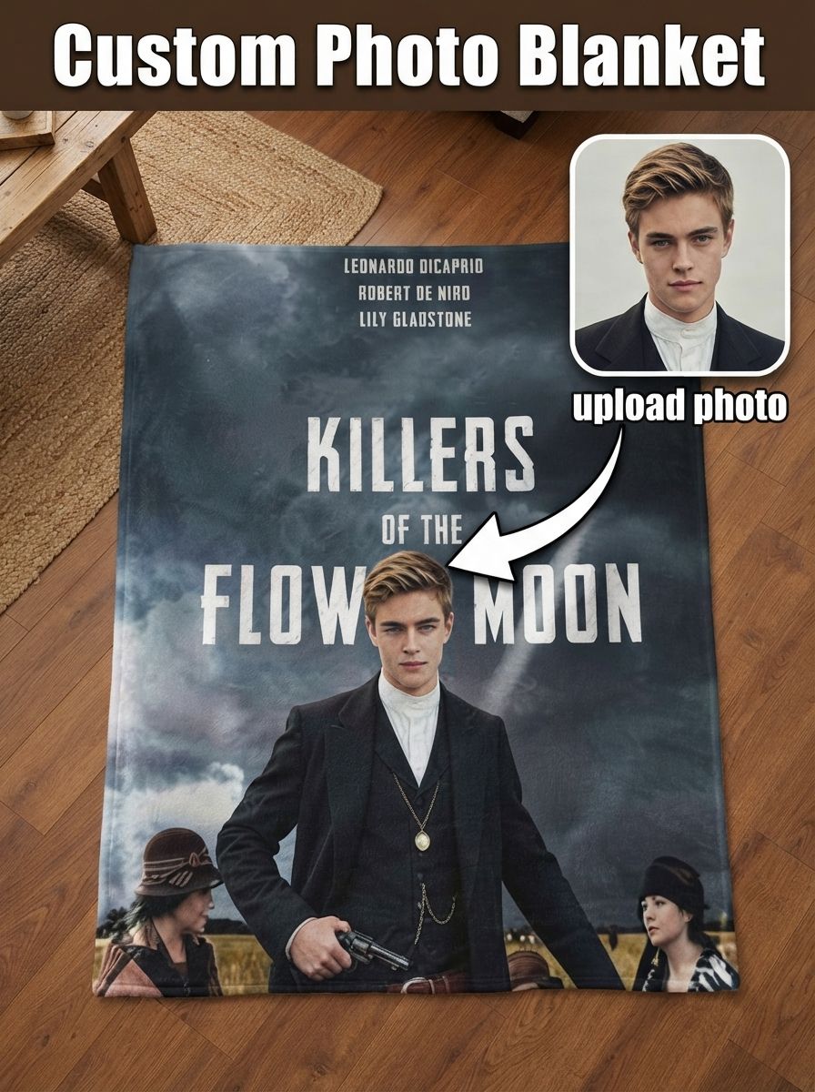 Custom Photo Flannel Fleece Blanket Personalized Face Poster Plush Throw Blanket for Sofa Bed and Movie Nights Ideal