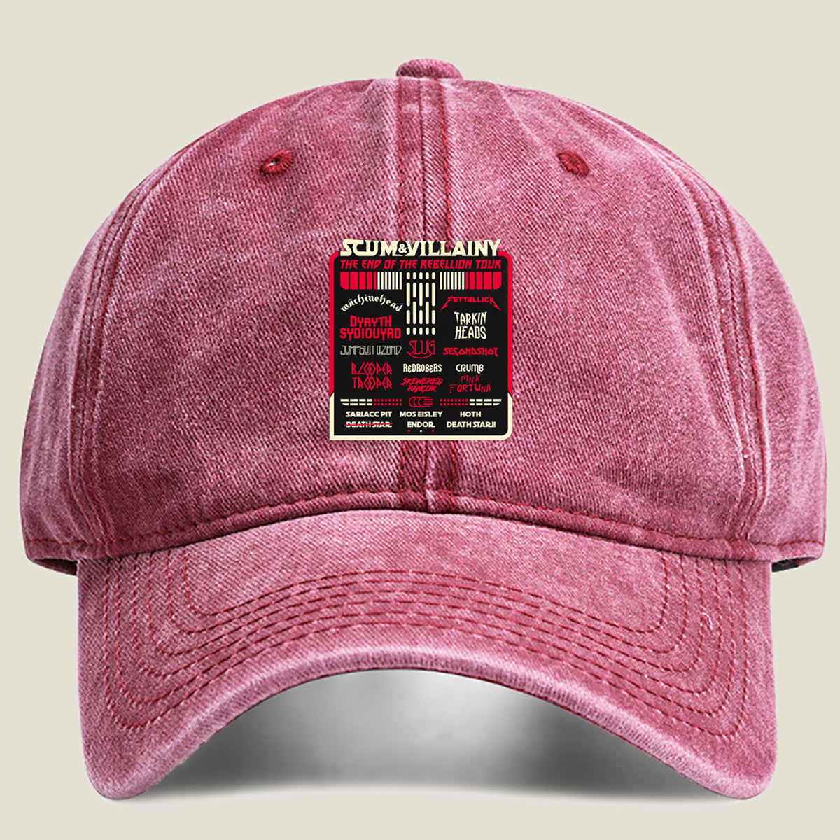 Scum & Villainy: The End of the Rebellion Tour – Star Wars Inspired Band Lineup - Washed Denim - Baseball Cap
