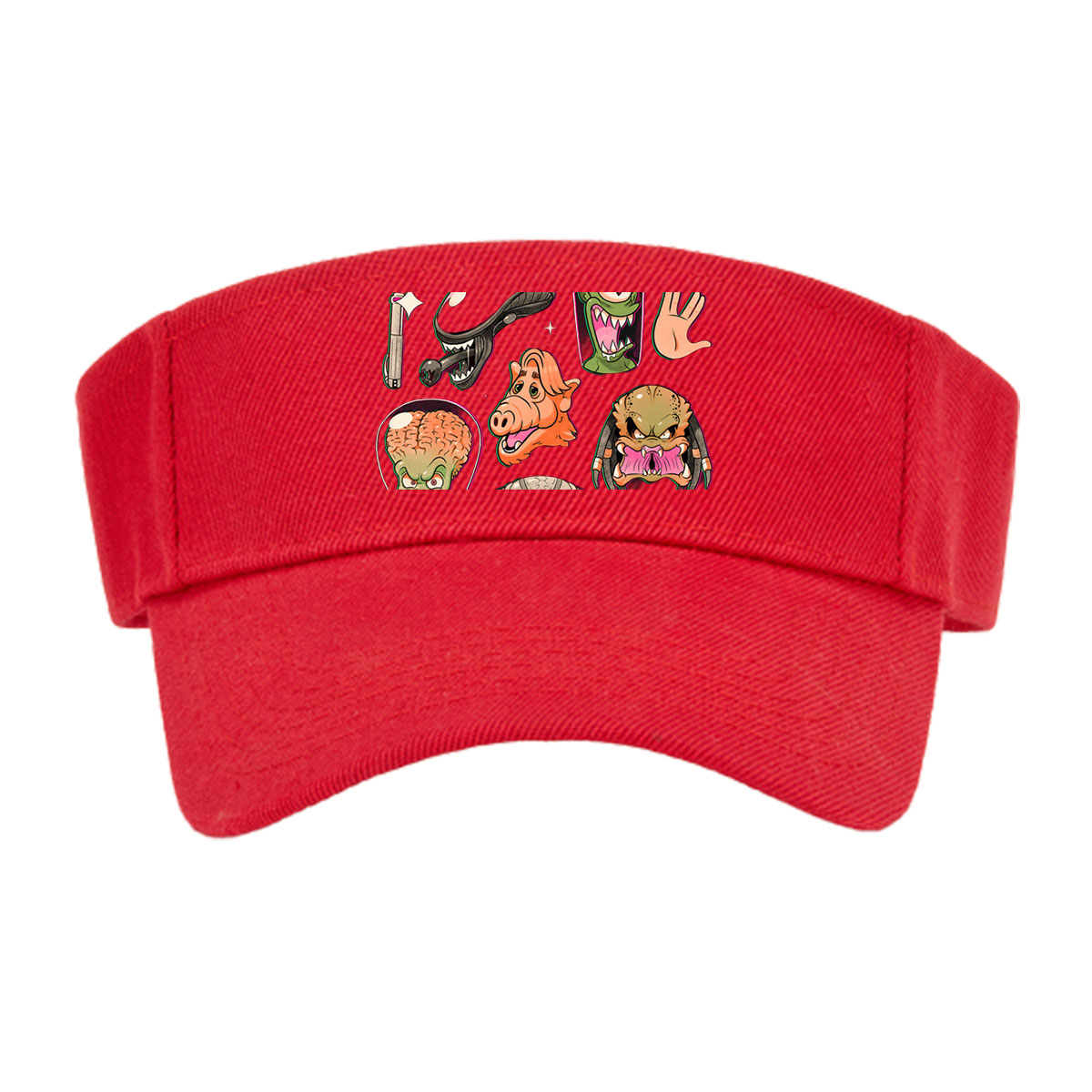 Alien Characters and Sci-Fi Icons: E.T., Alien, Predator, Yoda, Darth Vader, Space Invader, and More -  Visor cap