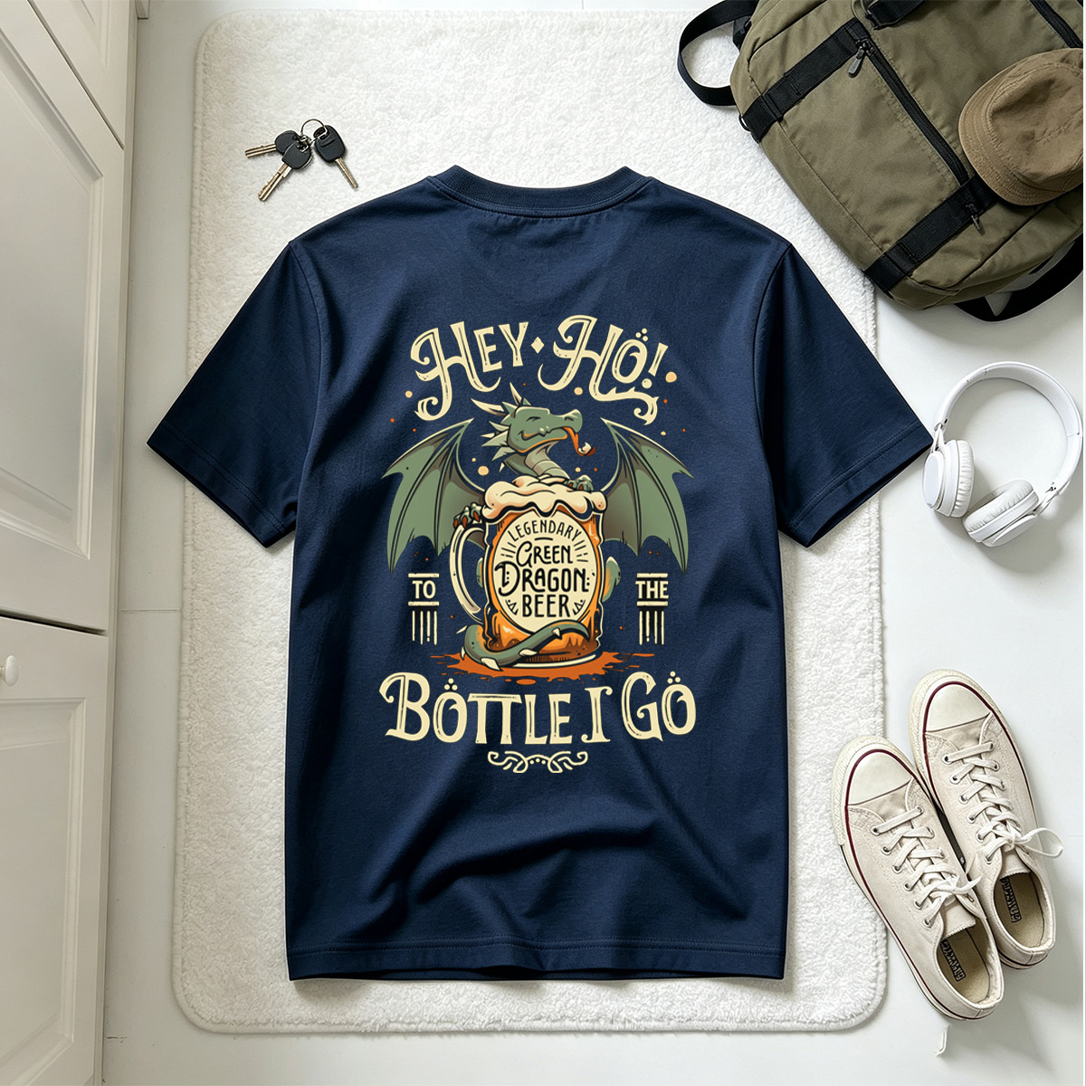 Hey Ho! To the Bottle I Go - Green Dragon Beer - Tee