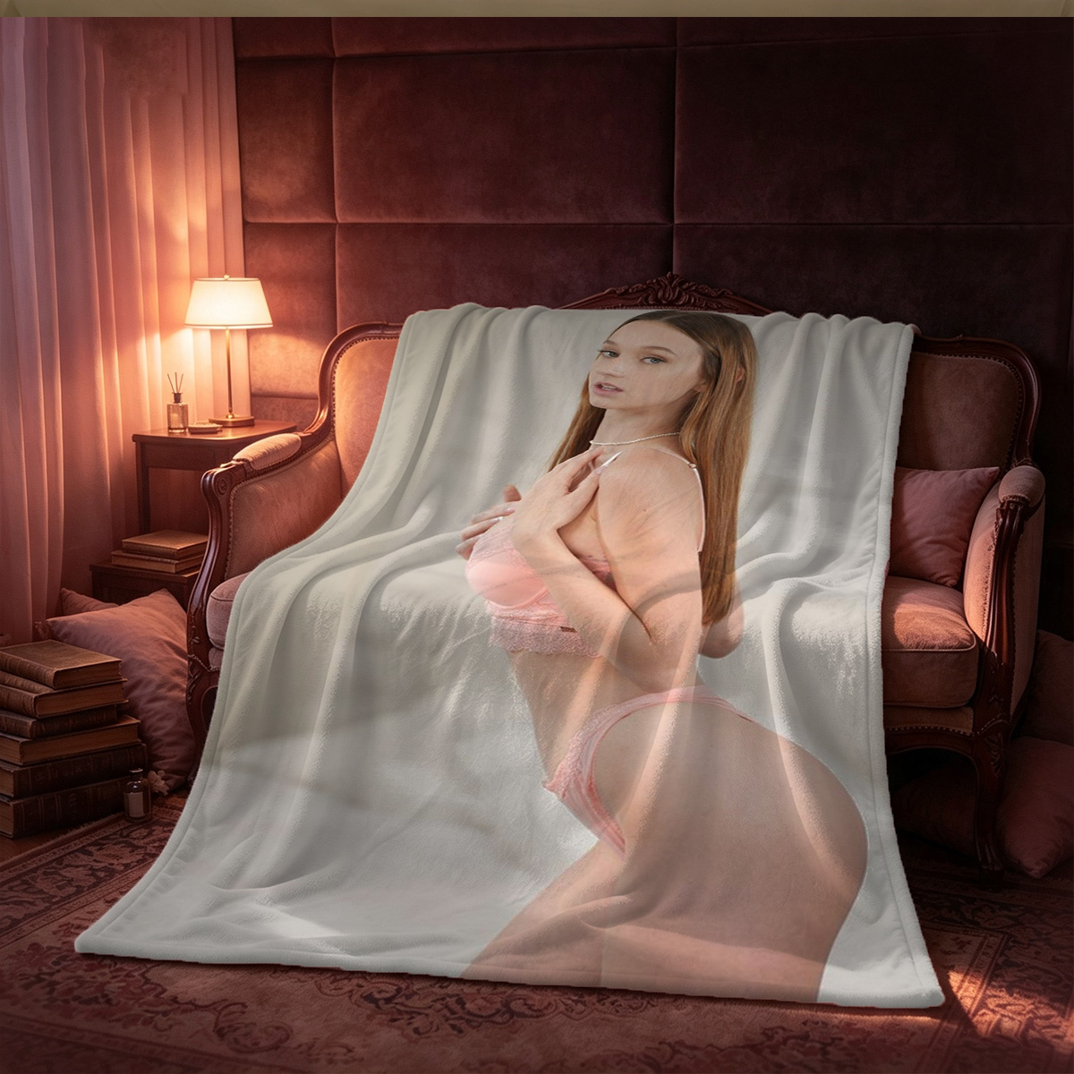 Emma Watson nude on a balcony overlooking the ocean - Blanket