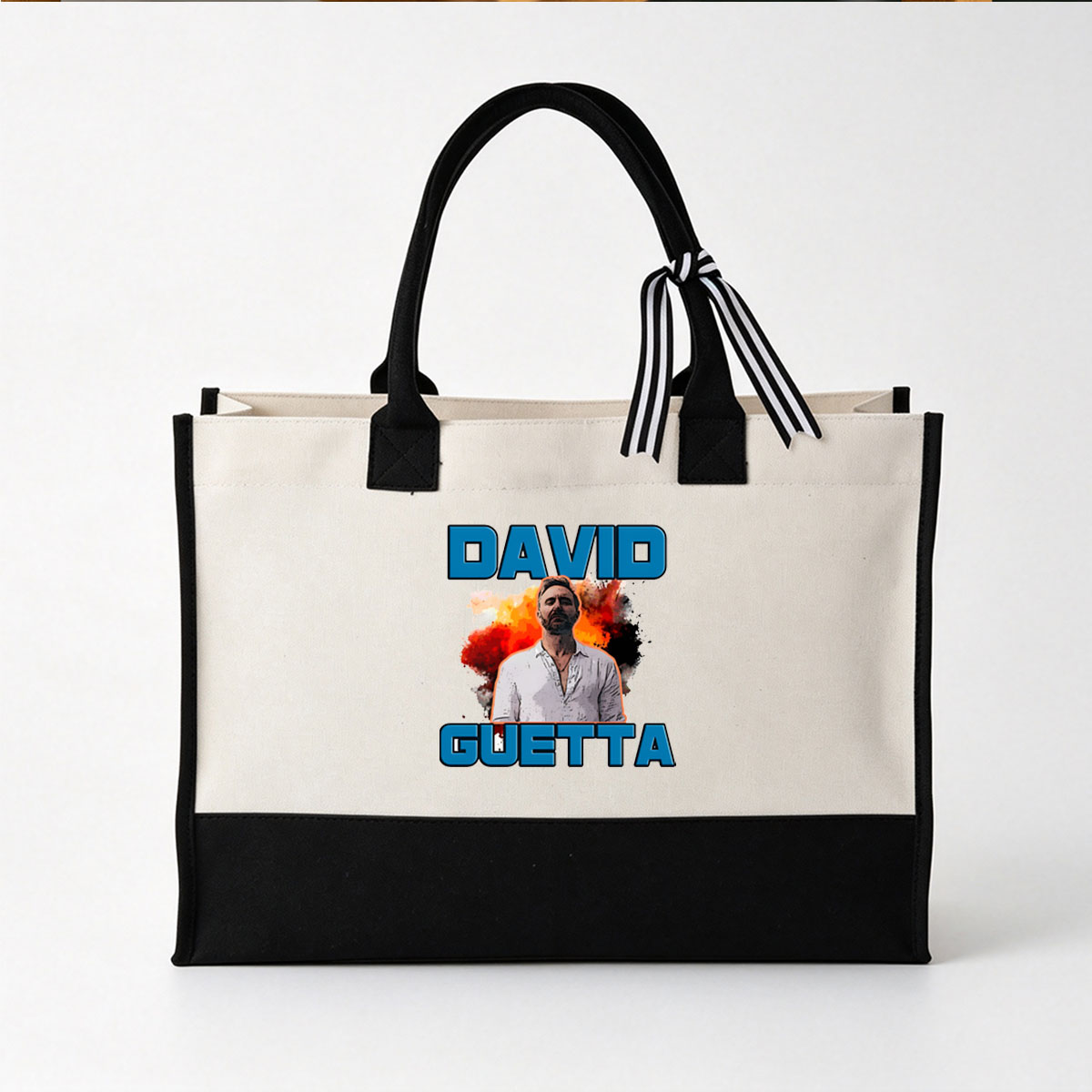 David Guetta Music Producer and DJ - Canvas patchwork gift tote bag