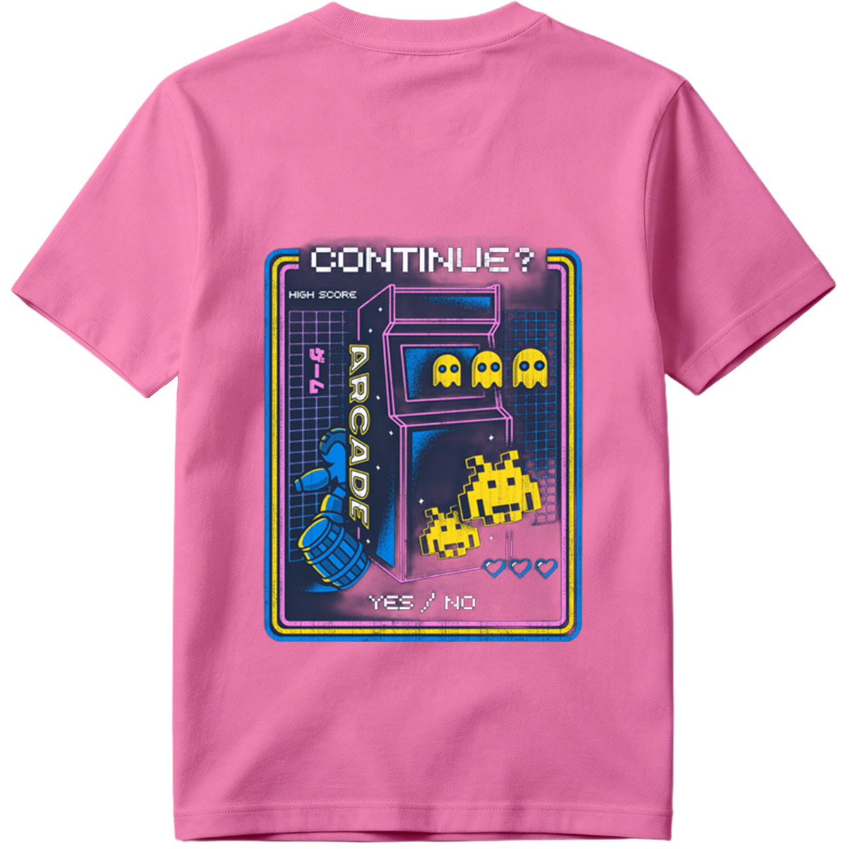 Pac-Man and Space Invaders Arcade Continue Screen - Tee