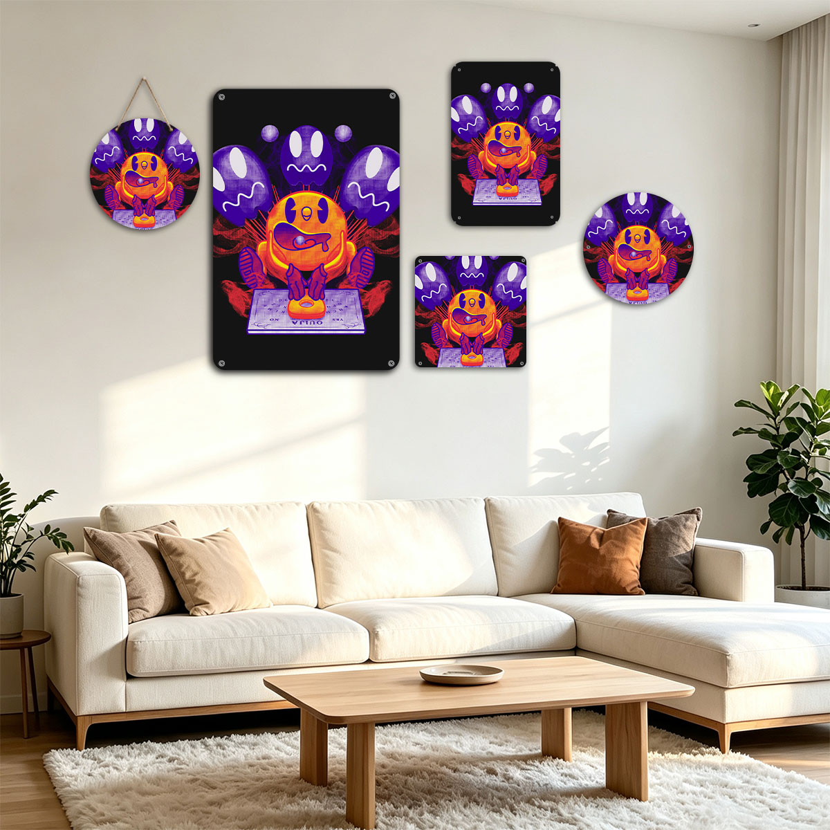 Pac-Man and Ghosts on Ouija Board - painting