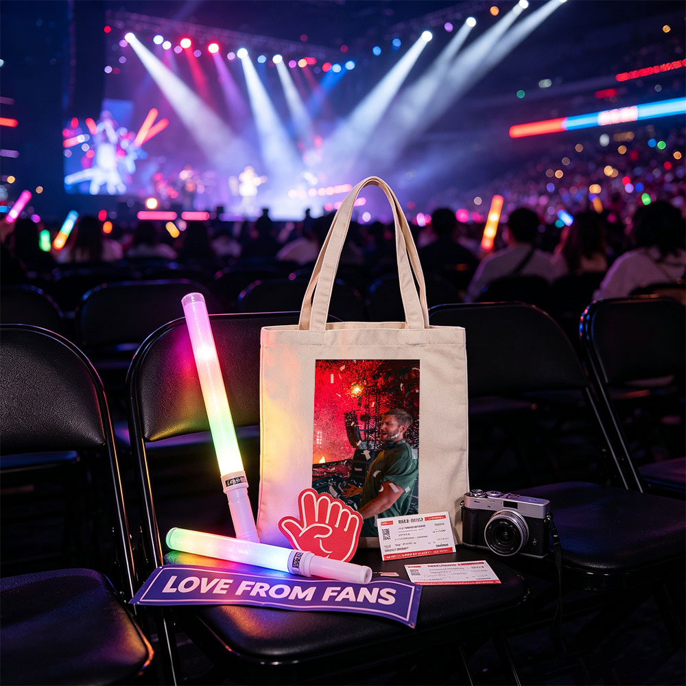Calvin Harris Live Performance with Confetti and Red Lighting Effects - Canvas tote bags