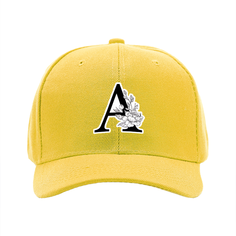 1pc New Baseball Cap with Letter A Floral Print Unisex Adjustable Hat for Outdoor Activities and Casual Wear Adults and Teens