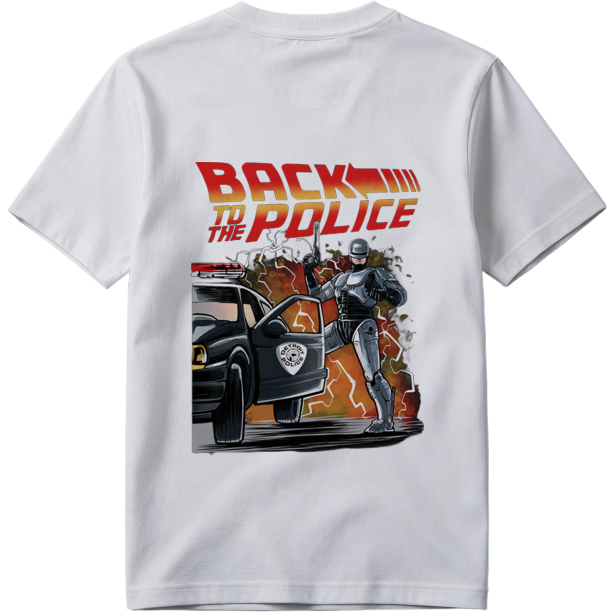 Back to the Police: RoboCop and Detroit Police Car - Tee