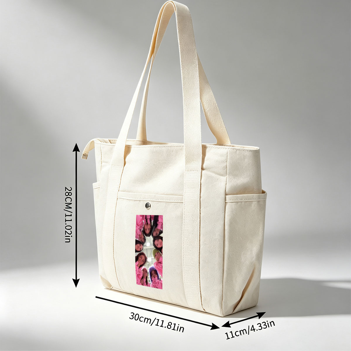 NewJeans Group Photo in Pink Outfits Forming a Circle with Playful Expressions - Multi-pocket bags