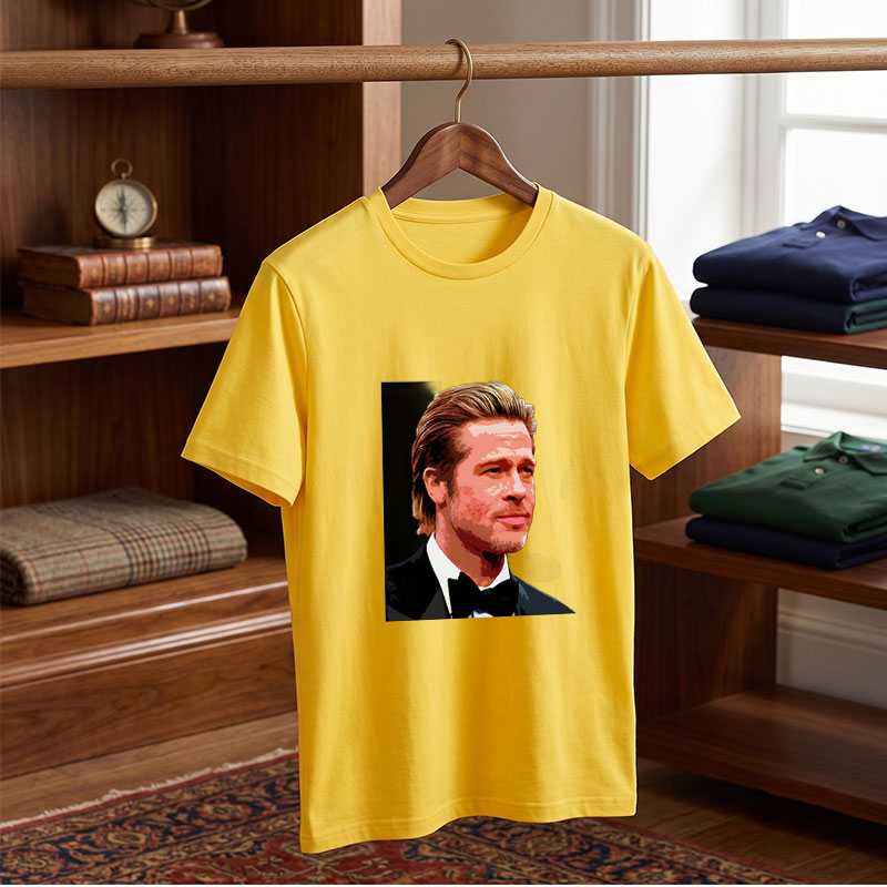 Brad Pitt in a Tuxedo Portrait - Tee