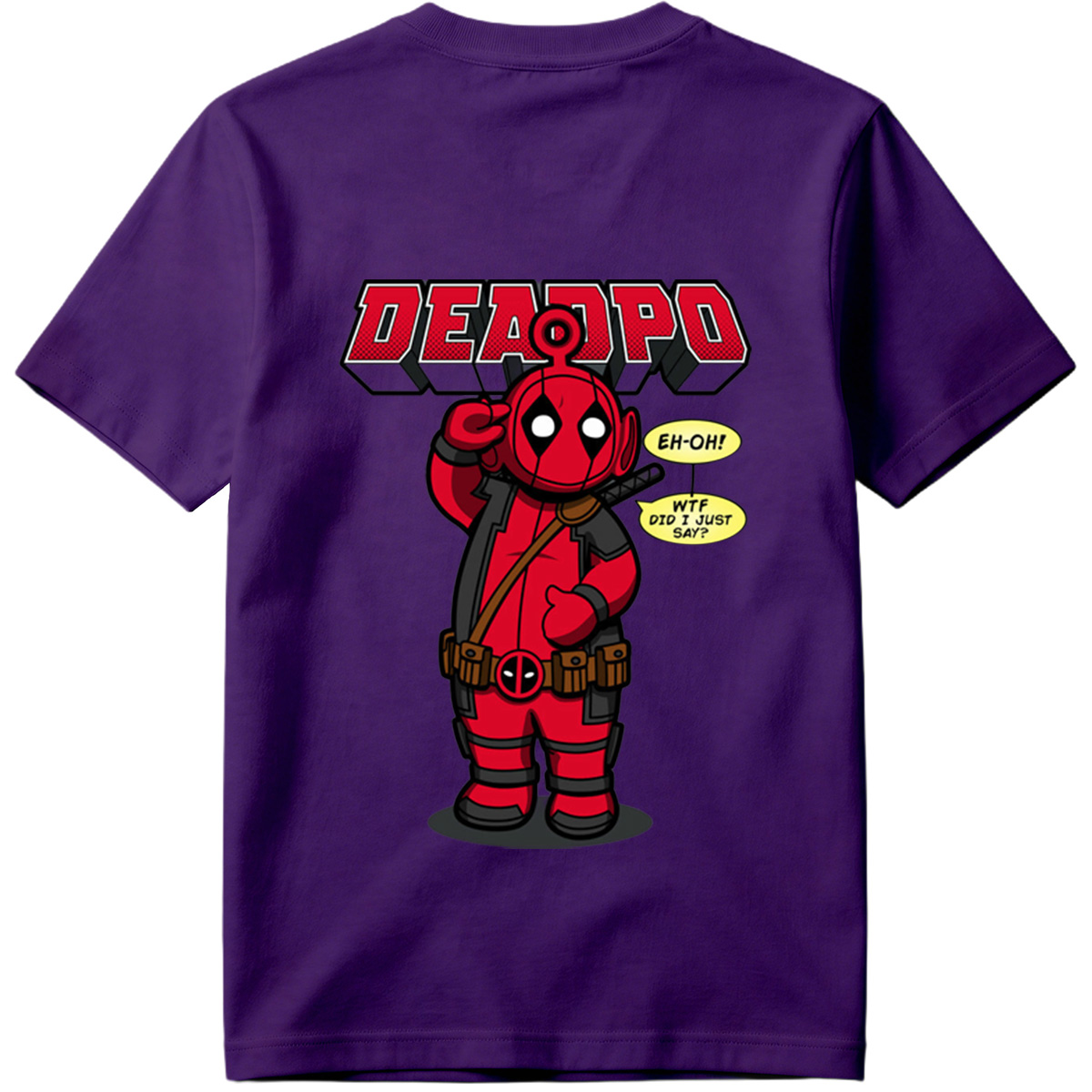 Deadpool Chibi Character with Speech Bubbles - Tee