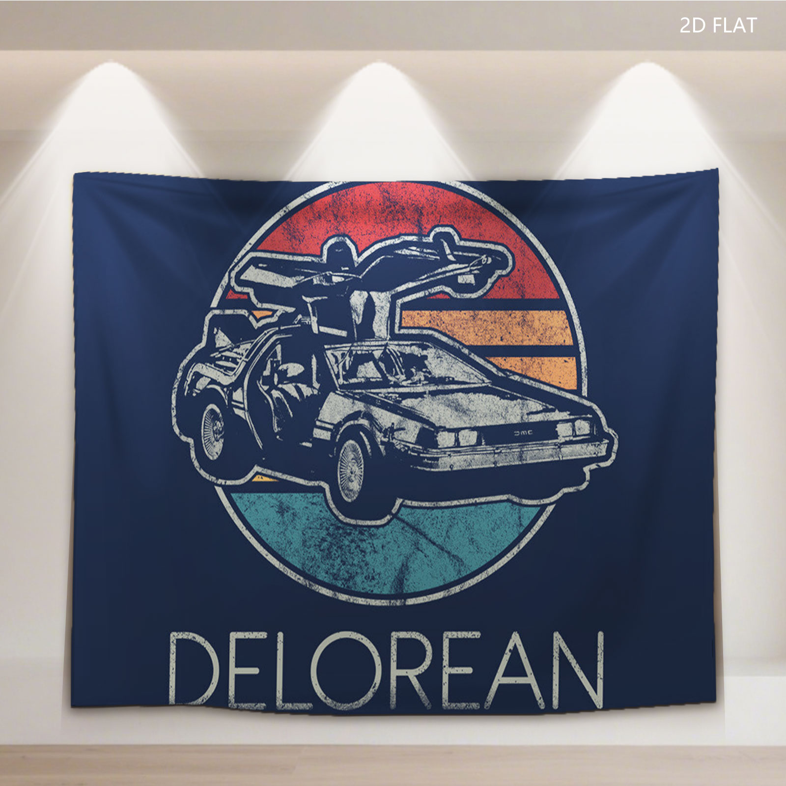 Delorean Time Machine - Back to the Future Icon - Tapestry