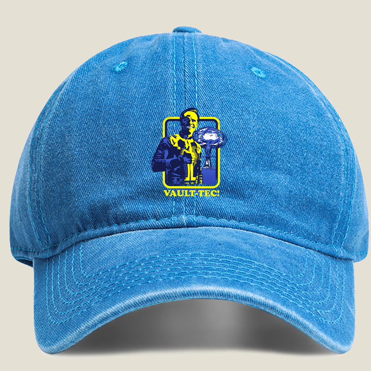 Vault-Tec! Fallout Character Art - Washed Denim - Baseball Cap