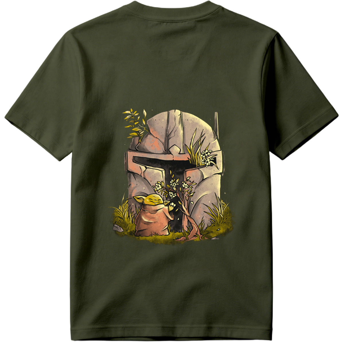 Yoda and Mandalorian Helmet Garden - Tee