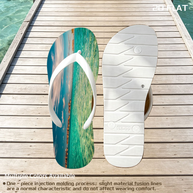 Overwater bungalows stretch into turquoise waters under a vibrant sky. -  flip-flops