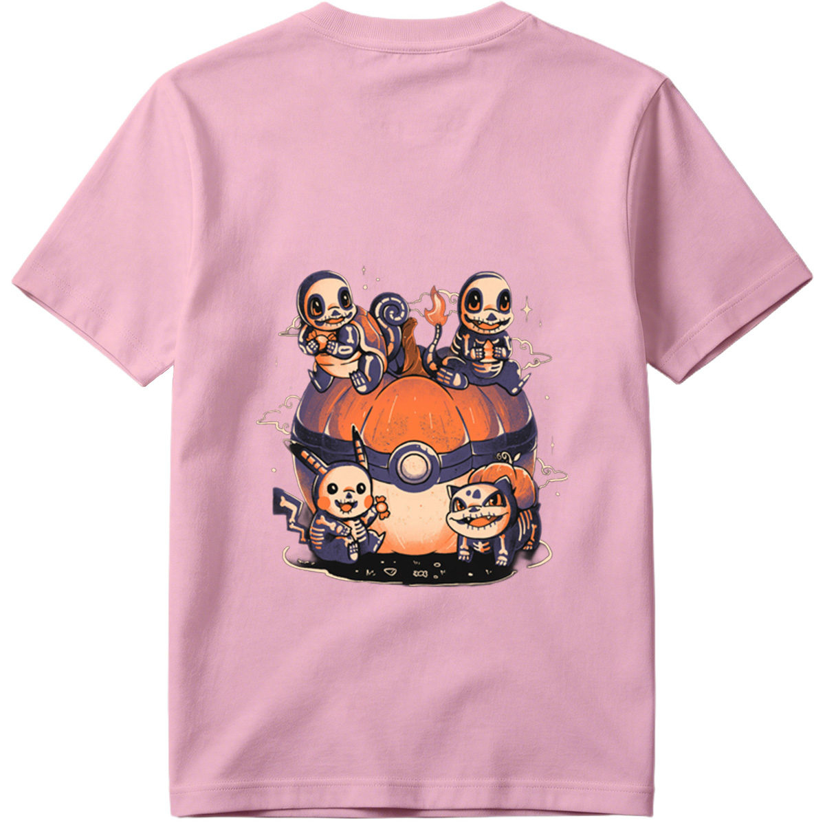 Pokémon: Skeleton Eeveelutions on a Pokéball Pumpkin - Tee