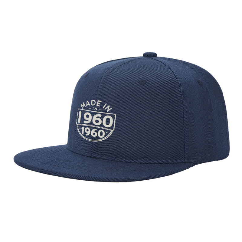 Flat Brim Baseball Cap Made in 1960 Vintage Logo Streetwear Skate Underground Style for Basketball Court Skate Park Urban Lifestyle Hip Hop Riders and Street Culture Enthusiasts