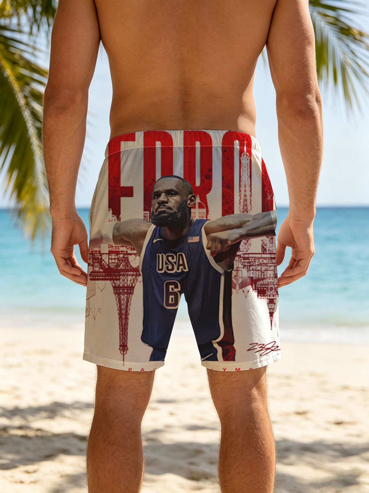 LeBron James USA Basketball 2024 Paris Olympics -  Beach shorts