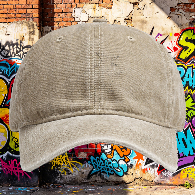 Unisex Classic Washed Hat with Witch Silhouette Print - Perfect for Halloween, Festivals, and Casual Wear - Ideal for Adults Seeking Fun and Stylish Headwear