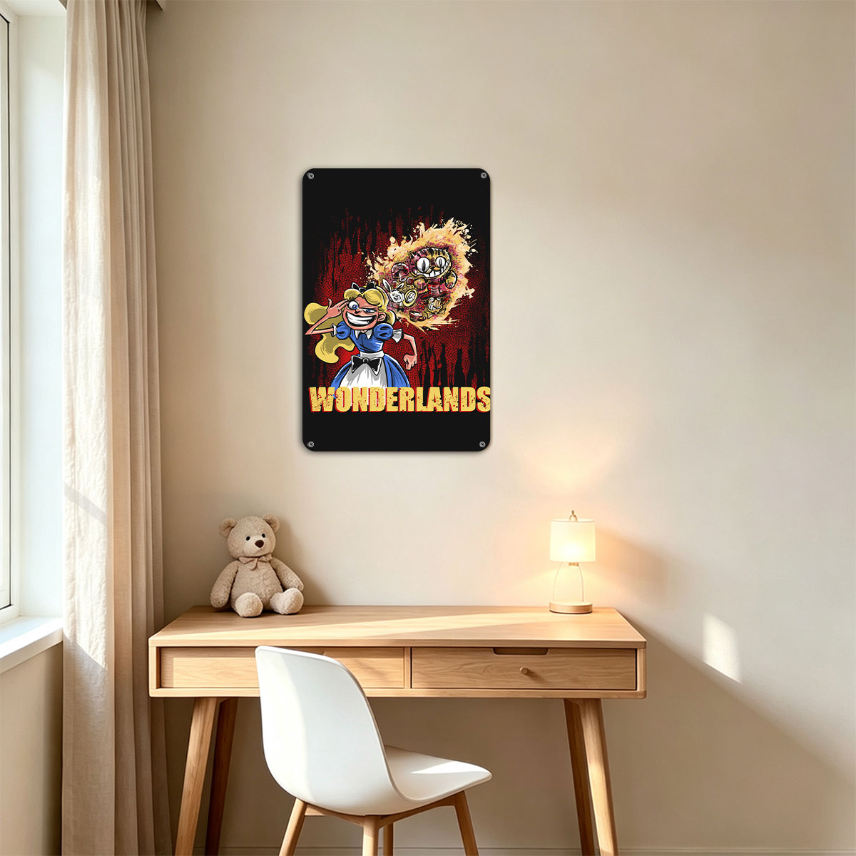 Alice and Cheshire Cat in Wonderlands - painting
