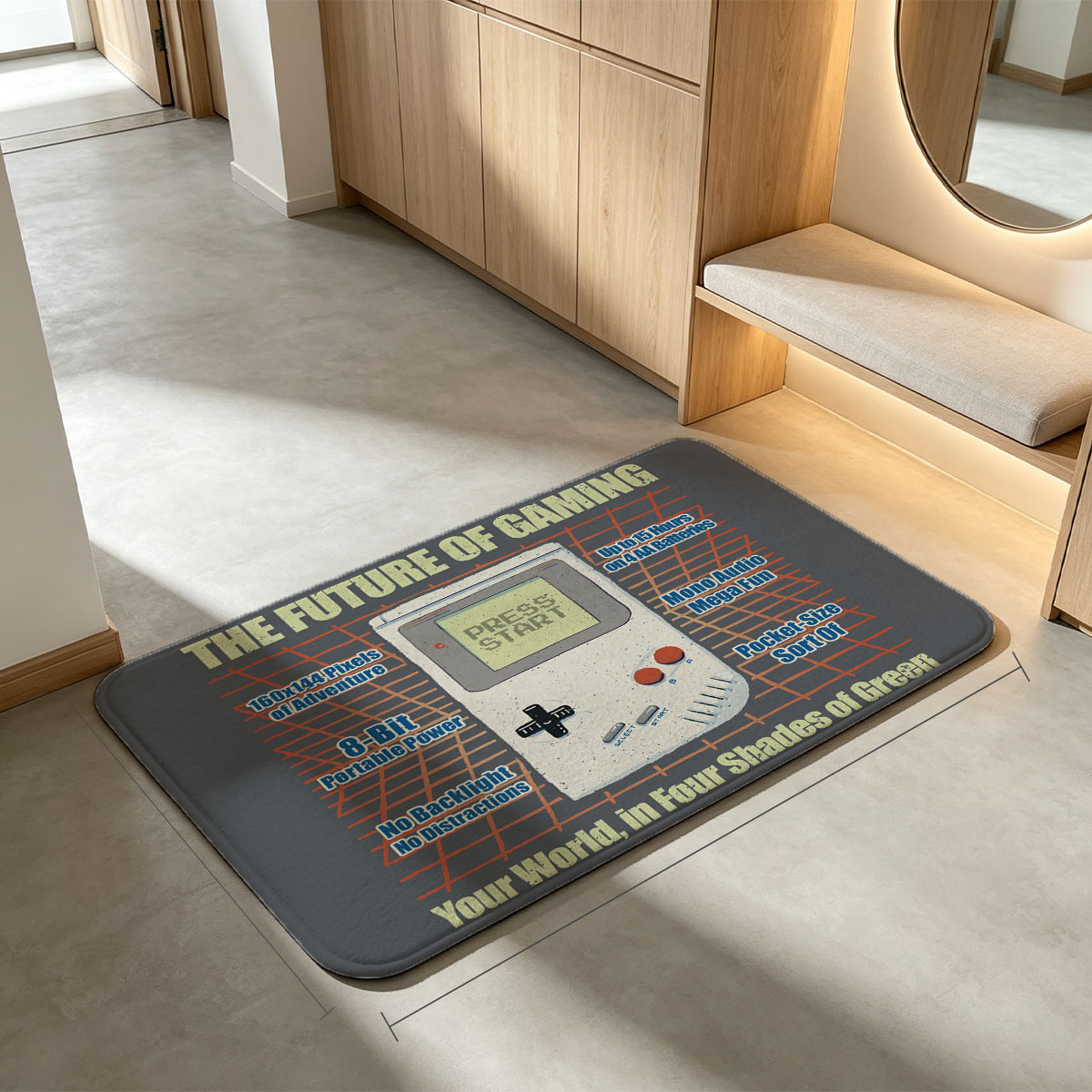 The Future of Gaming: 8-Bit Portable Power, 160x144 Pixels, Mono Audio, Pocket-Size Adventure - Flannel floor mat