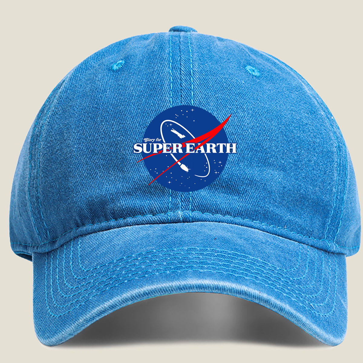 Glory for Super Earth - Washed Denim - Baseball Cap