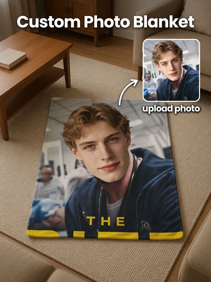 Custom Photo Blanket Personalized Picture Flannel Throw Ultra Soft Anti-Pilling Fleece Blanket for Bed Couch Cozy Gift