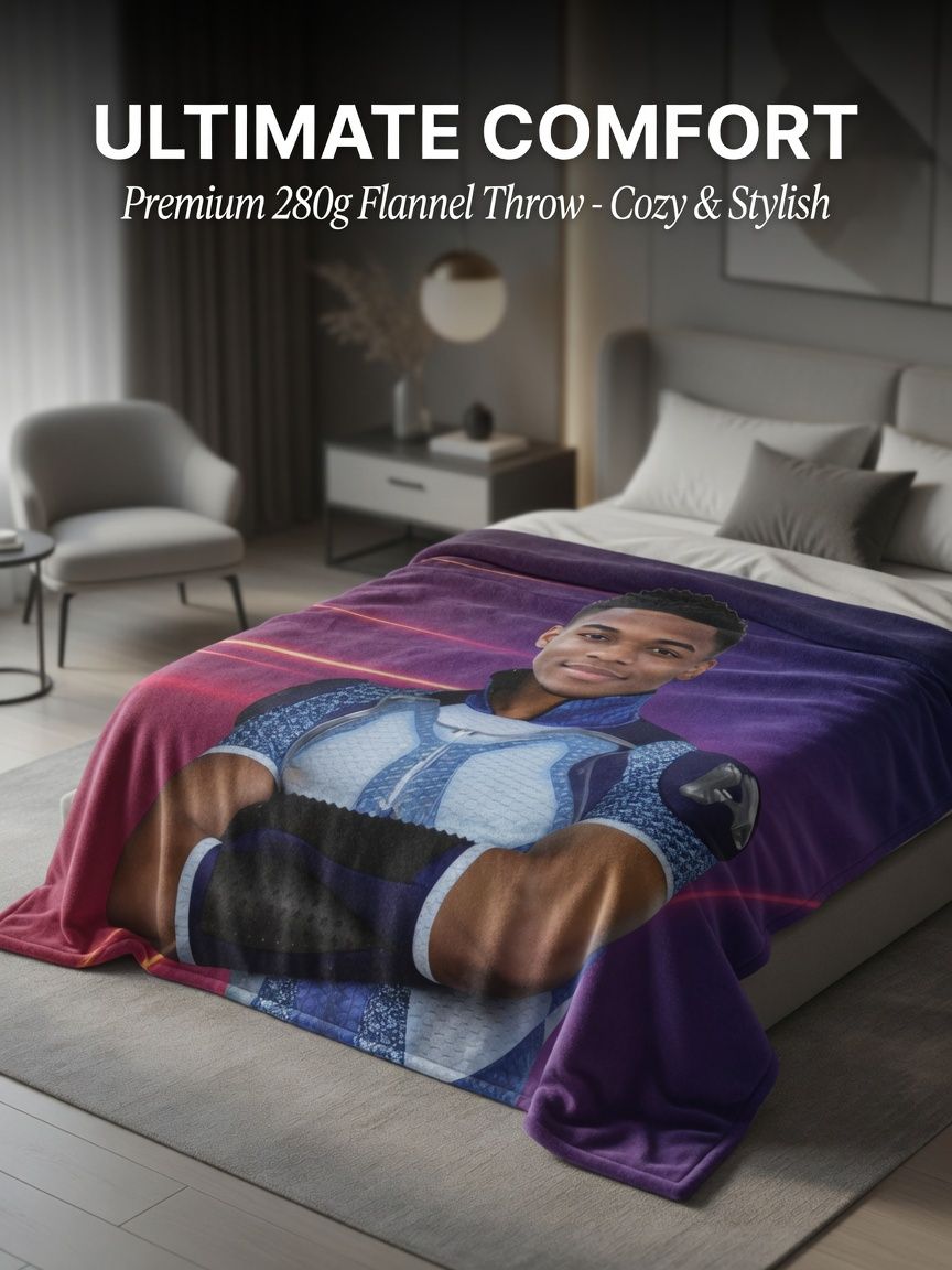Custom Photo Face Blanket Personalized Superhero Flannel Throw Ultra Soft Anti-Pilling Cozy Bedding Keepsake Gift