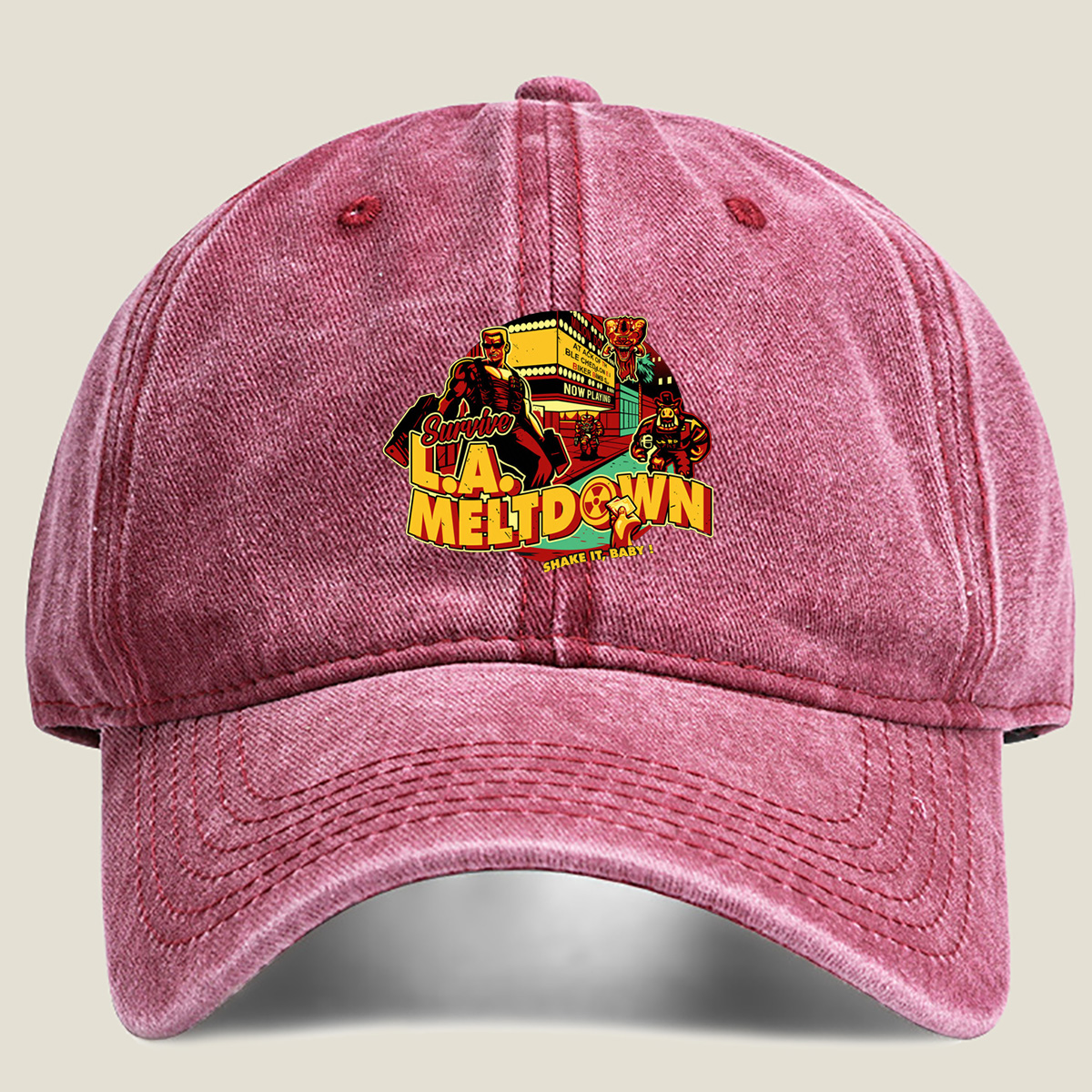 Survive L.A. Meltdown: Biker Gangs & Monsters - Washed Denim - Baseball Cap