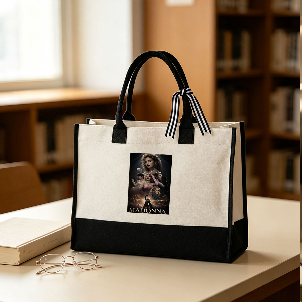 Madonna: Iconic Performances and Transformations - Canvas patchwork gift tote bag