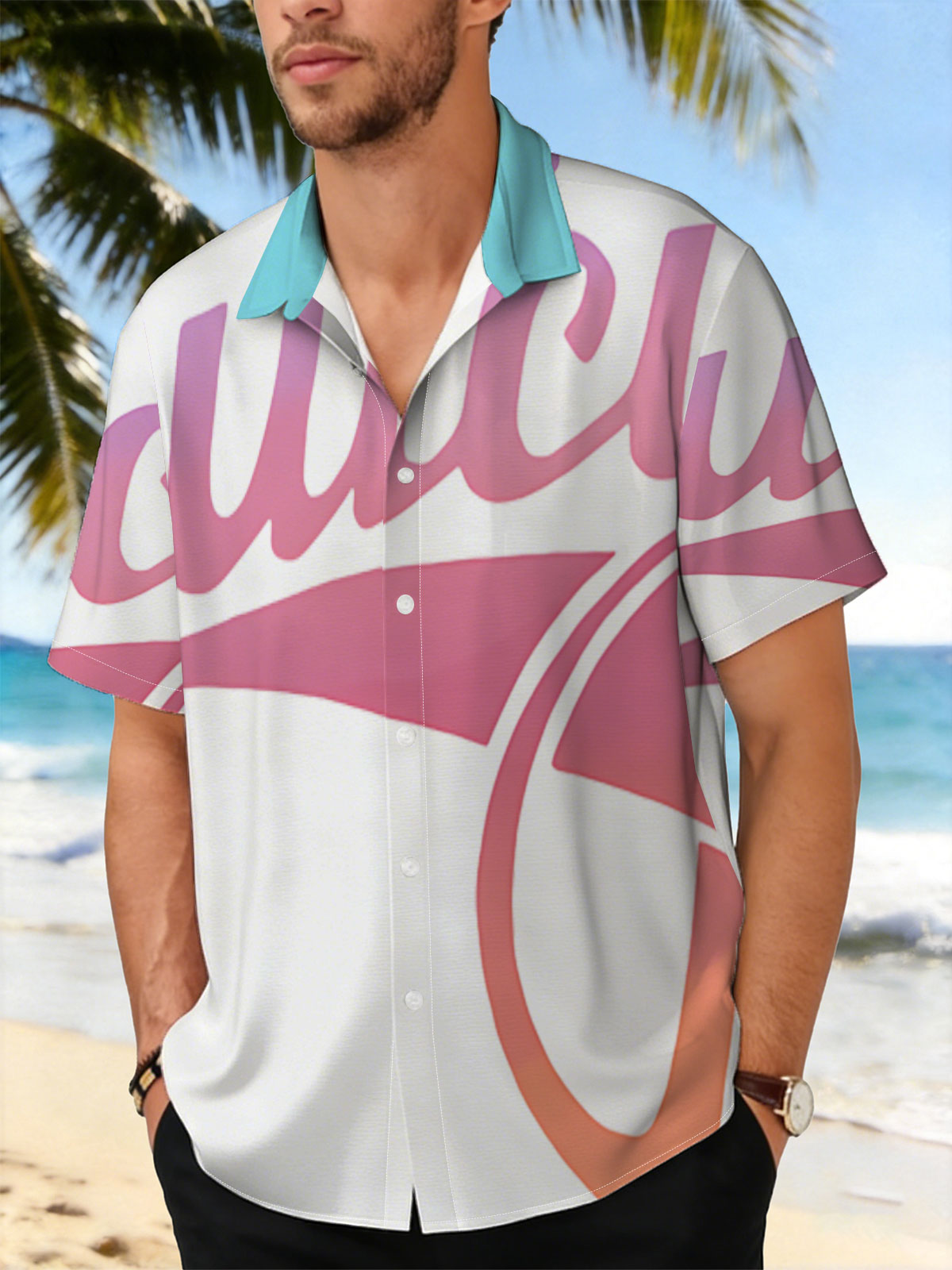 Juicy Couture Logo with Gradient Pink and Orange Design -  Shirt
