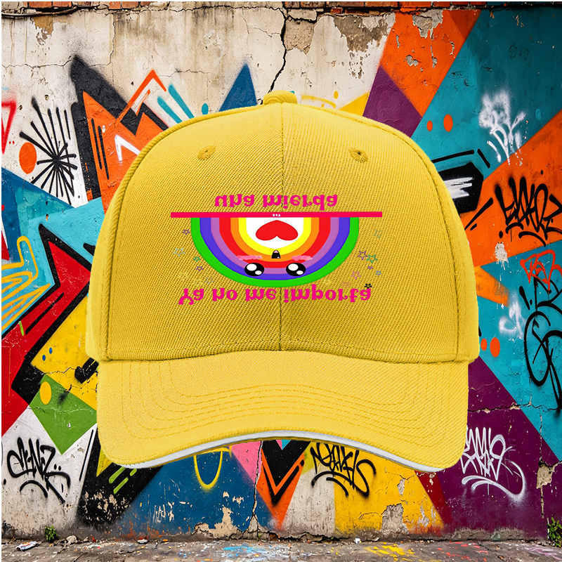 Unisex Classic Sandwich Hat with Rainbow Kawaii Design and 