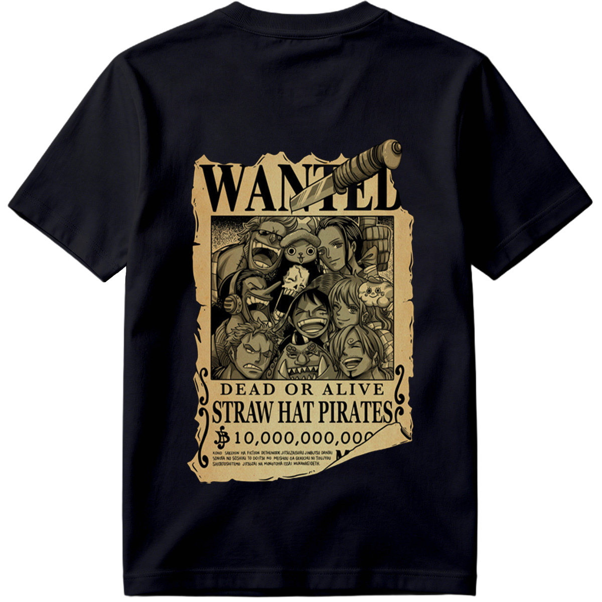 One Piece Straw Hat Pirates Wanted Poster - Tee