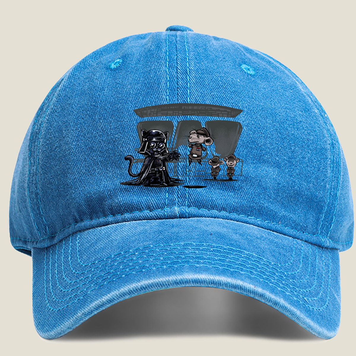 Darth Cat and Mouse Imperial Officers - Washed Denim - Baseball Cap