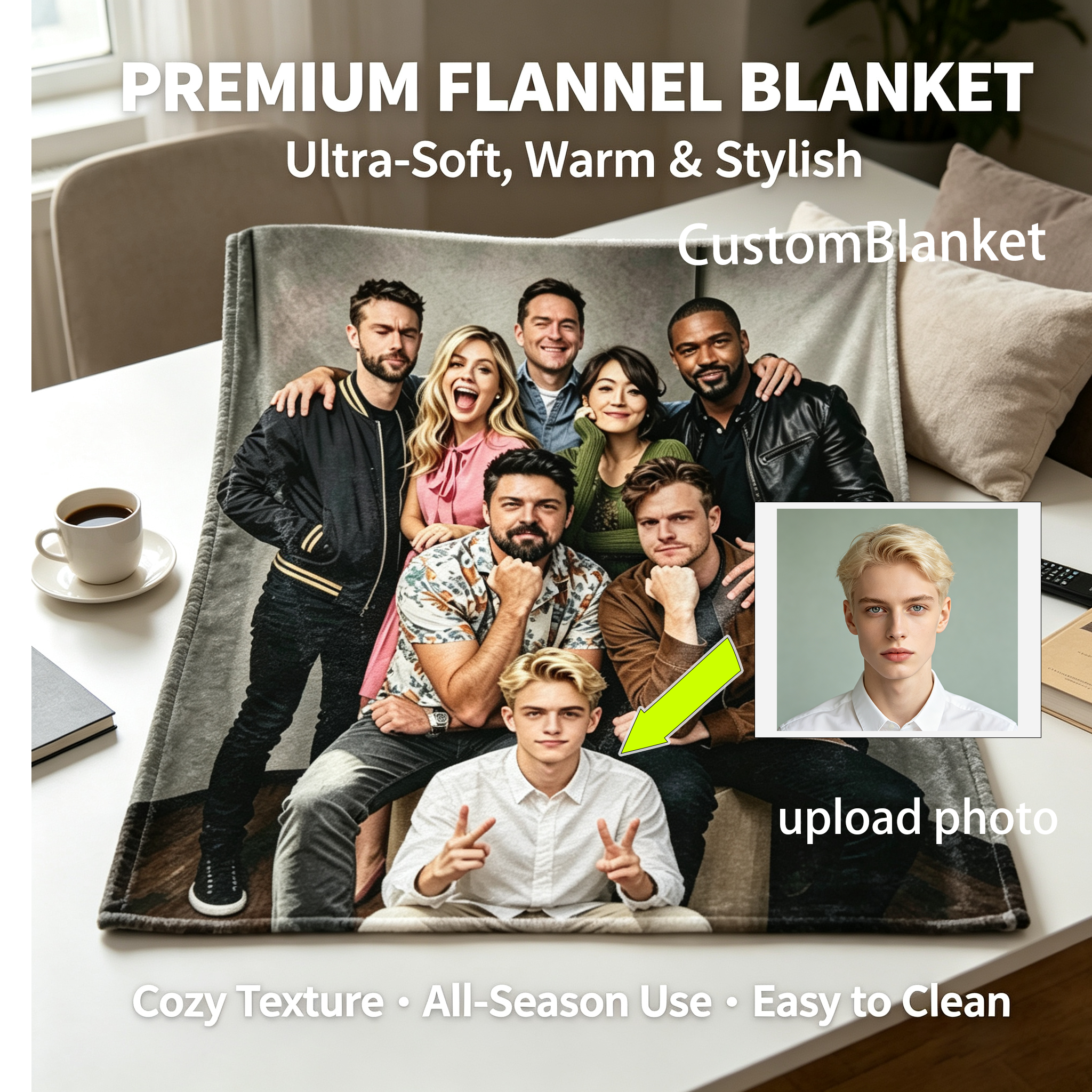Custom Face Blanket Featuring The Cast of 