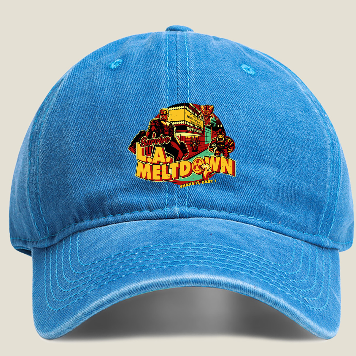 Survive L.A. Meltdown: Biker Gangs & Monsters - Washed Denim - Baseball Cap