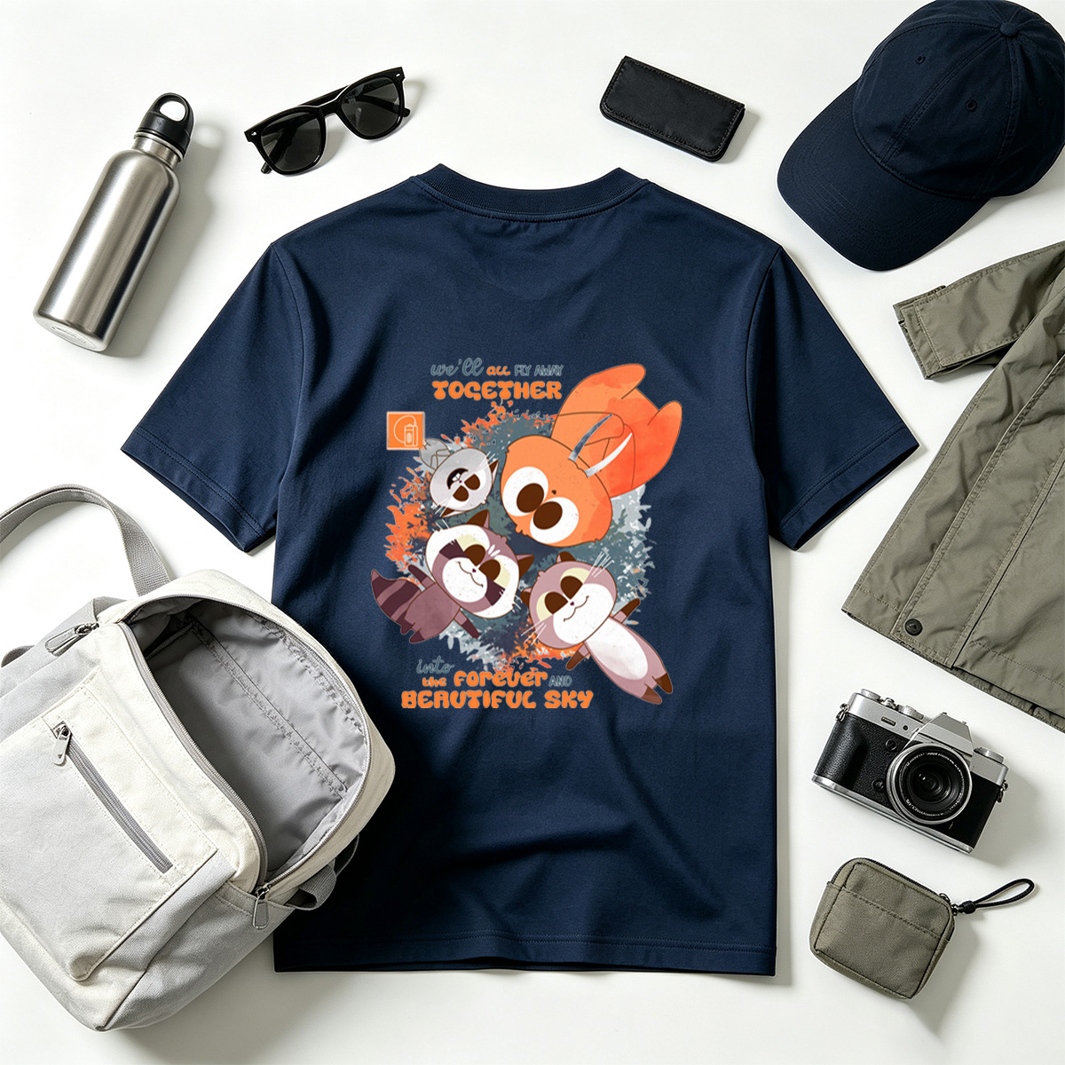 Kiff and Friends Fly Together Into the Forever Beautiful Sky - Tee