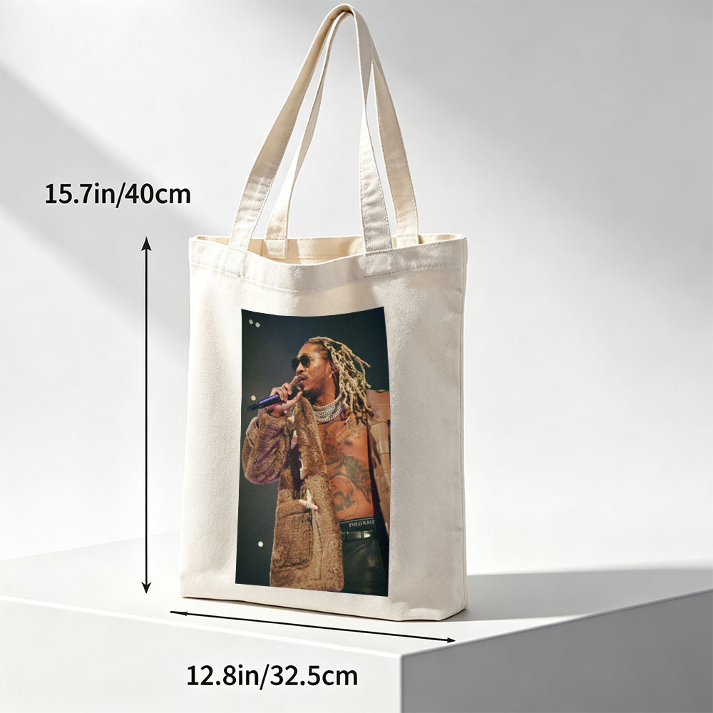Future Performing on Stage in a Fur Coat and Sunglasses - Canvas tote bags