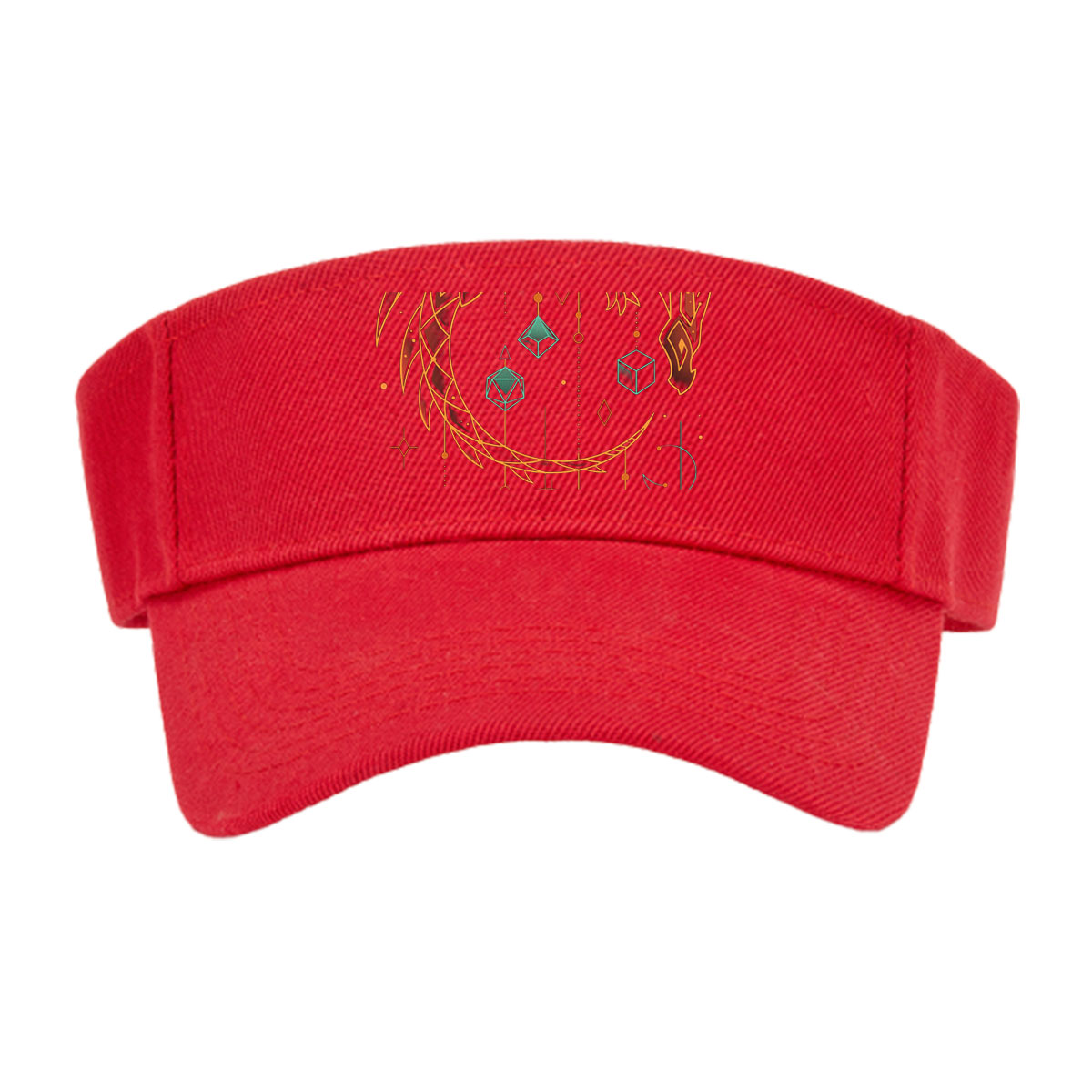 Dragon and Geometric Orbs: Mystical Design -  Visor cap