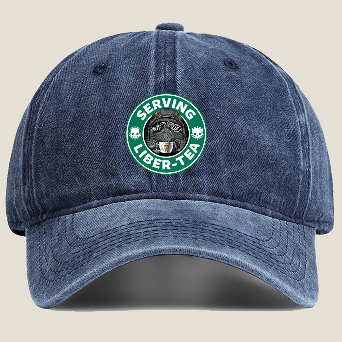Serving Liber-Tea: Managed Democracy - Washed Denim - Baseball Cap