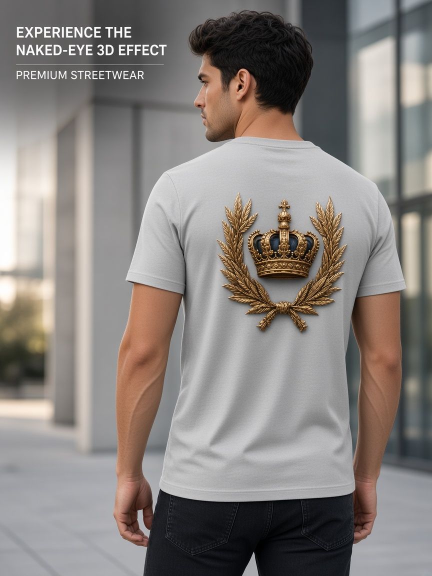 Royal Coat of Arms 3D Optical Illusion Graphic Tee - Breathable Athletic Mesh T-Shirt - Casual and Sports Wear