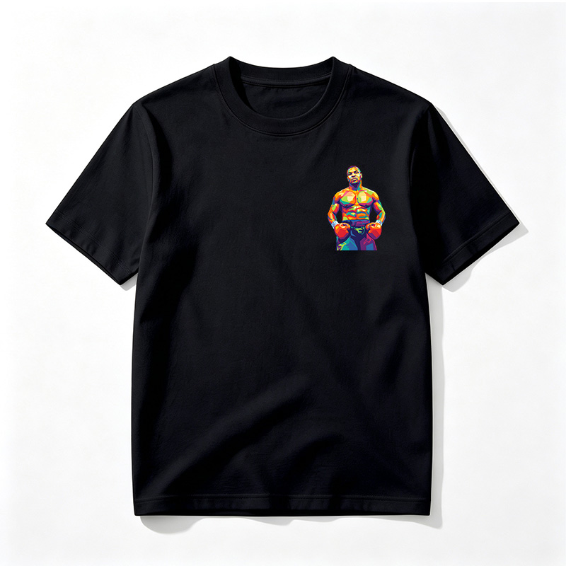 Mike Tyson in Vibrant Geometric Art Style - Tee