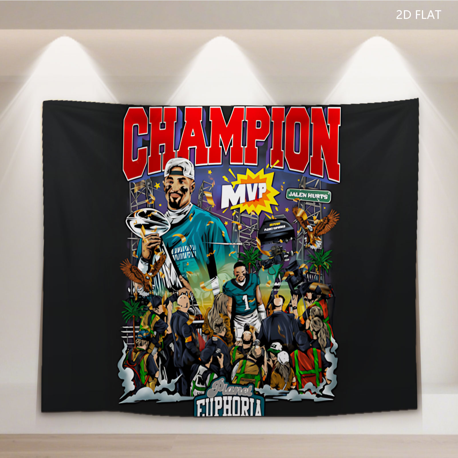 Jalen Hurts MVP World Champion Euphoria Celebration - Tapestry